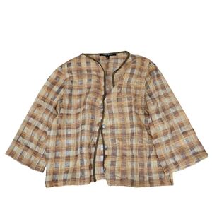 Vintage Karin Martini Linen Blend Lagonlook Top Size 8